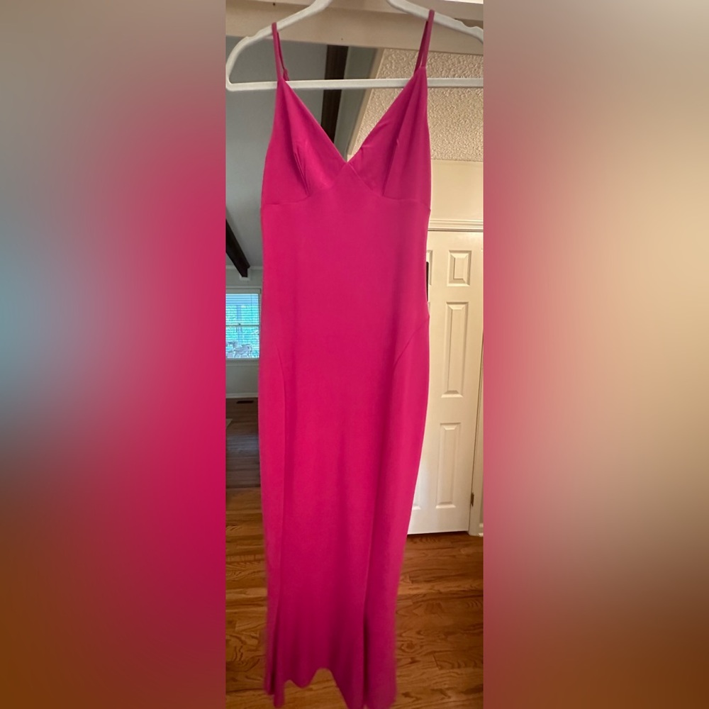 NWT pink mermaid style slinky fit Express midi dress XS